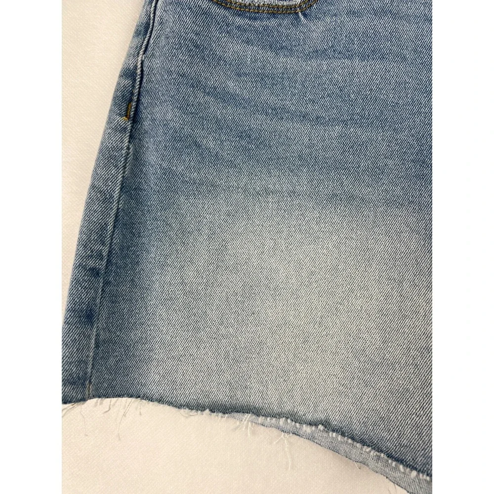 Articles of Society Denim Short Women 28 Blue High Rise Raw Hem Stretch Jean D03